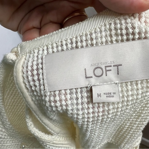 LOFT lace collar with pearls sleeveless top Sz M - Picture 6 of 6